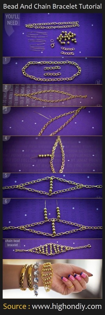 Bead And Chain Bracelet DIY