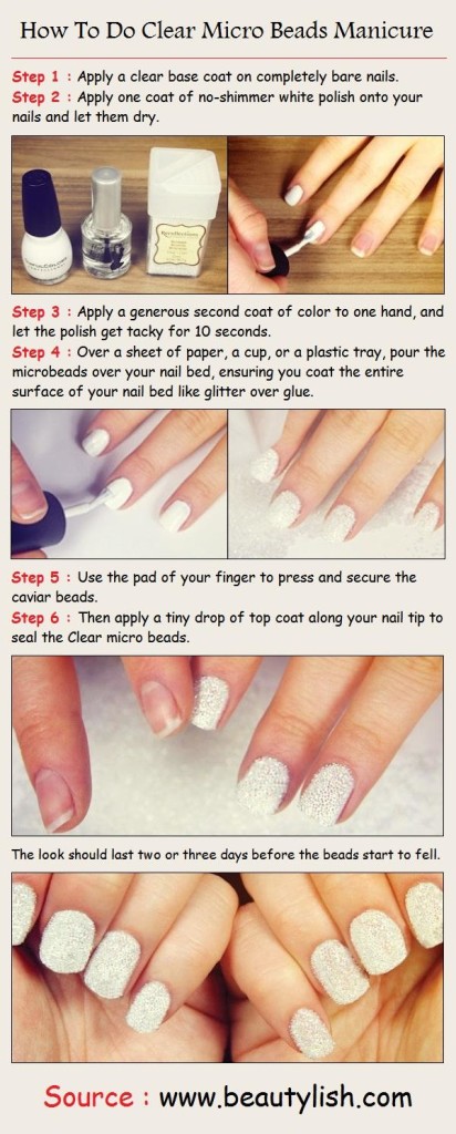 How To Do Clear Micro Beads Manicure