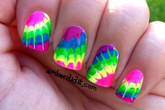 Neon Tie Dye Nails