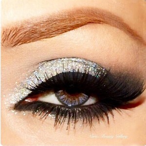 Silver Glitter Smokey Eye