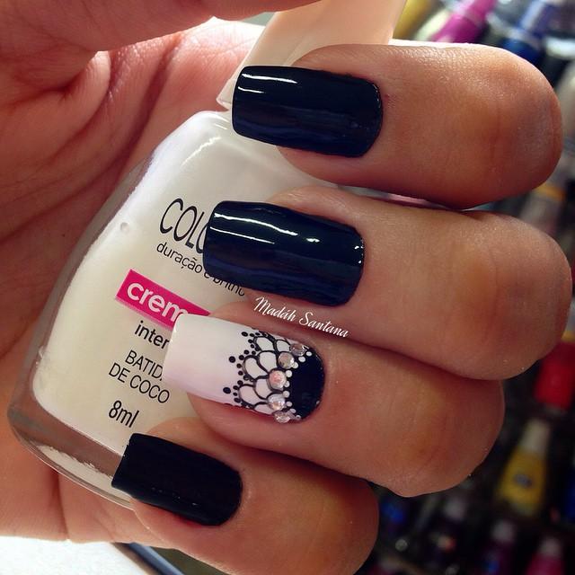 beautiful black nails