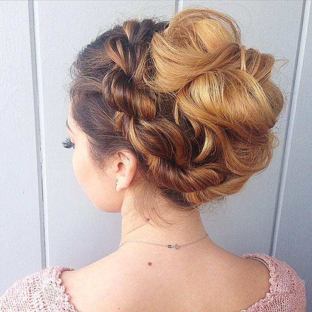 french rope braid crown updo