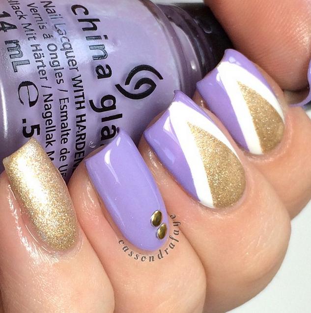 purple & gold nails cassondrafaye