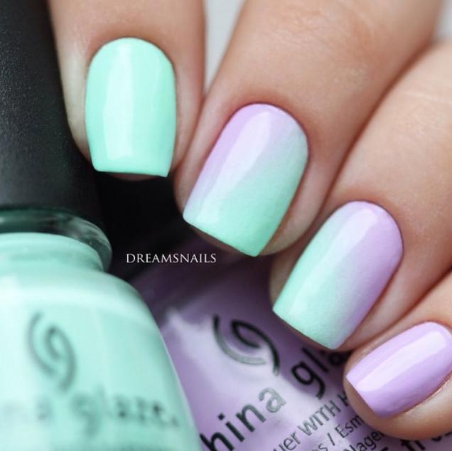 How pretty is this subtle pastel gradient by @dreamsnails using 'Highlight of My Summer' and 'Lotus Begin'