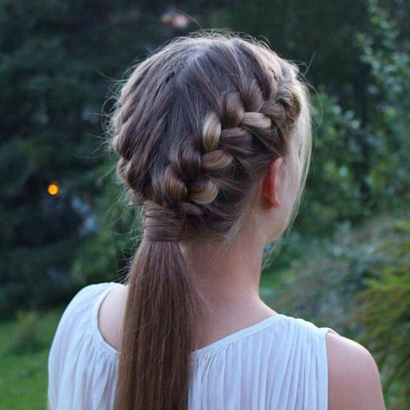 Two French Braids into a Ponytail