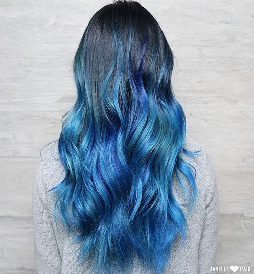 beautiful blue hair