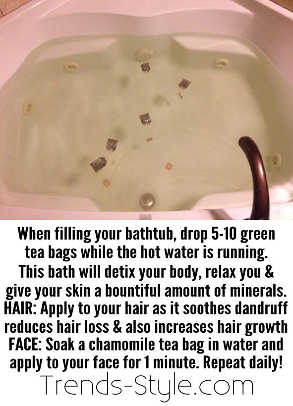 Herbal Detox Bath Using Green Tea